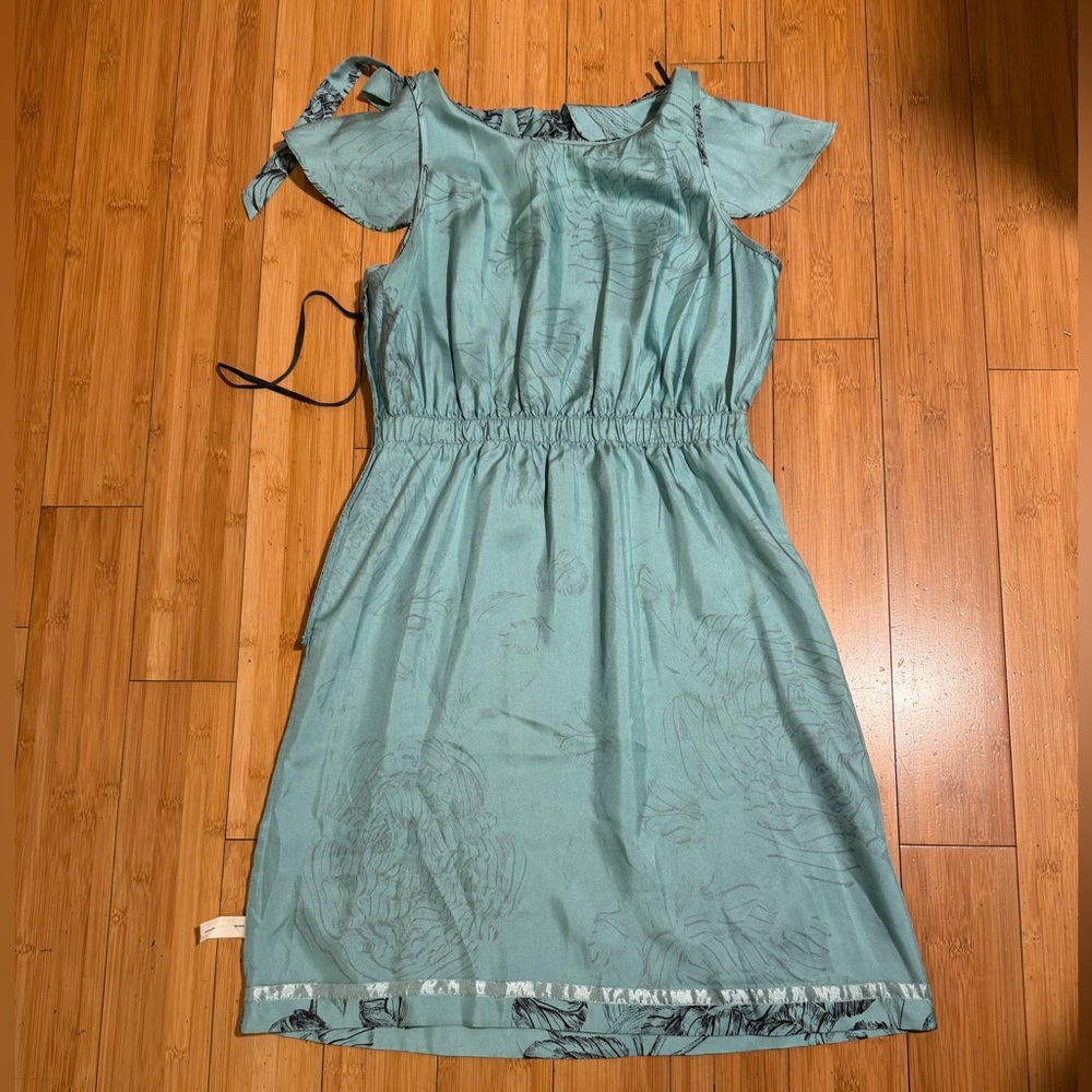 Anthropologie Leifsdottir Iskaldur Blue Floral Silk Dress Size 6 - Picture 7 of 14